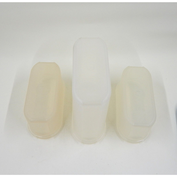 Tupperware Modular Mates Spice Containers Lt. Blue Lids Lot of 3 - Picture 6 of 8